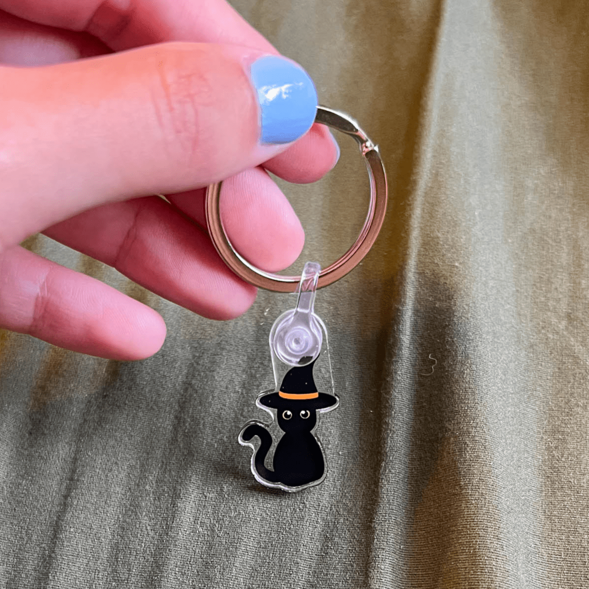 Black Cat Witchy Keychain - ALilBitOfSpice