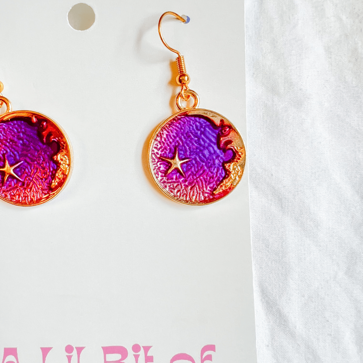 Celestial Earrings - Purple - ALilBitOfSpice