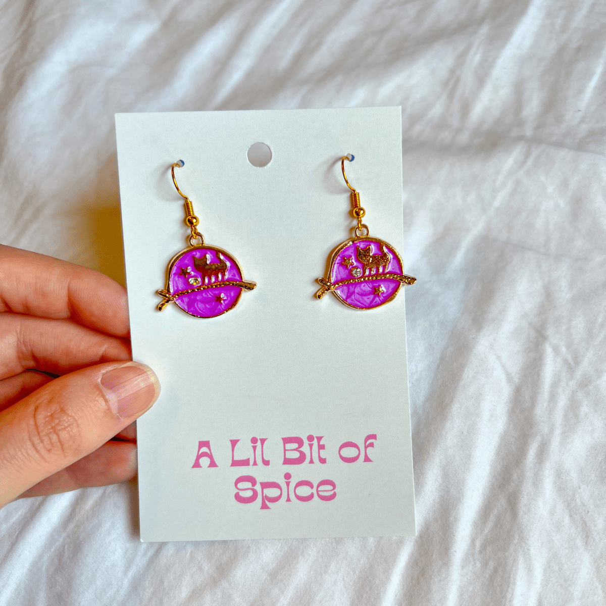 Celestial Earrings - Purple - ALilBitOfSpice