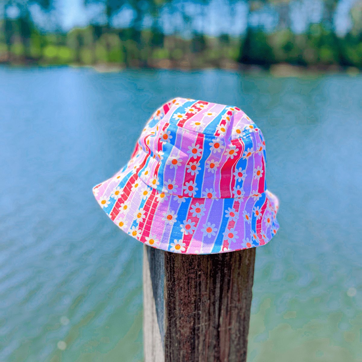 Daisy and Stripes Bucket Hat - ALilBitOfSpice