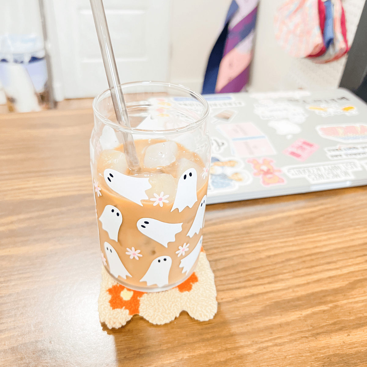 Groovy Ghost Mug Rug - ALilBitOfSpice