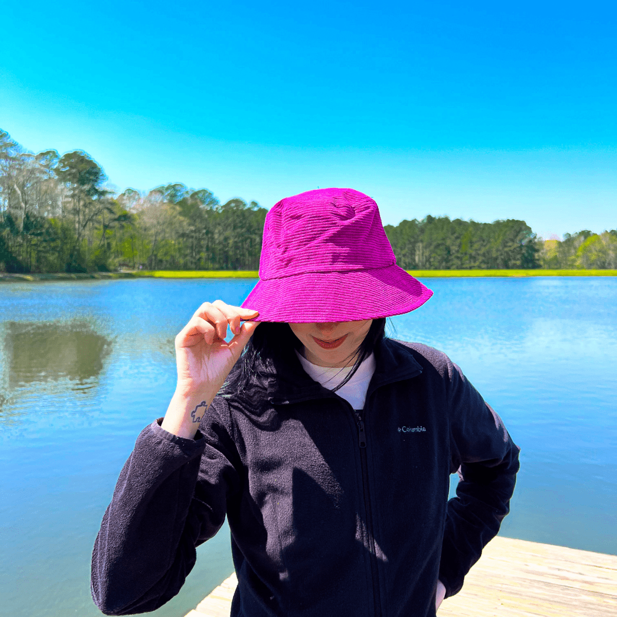 Raspberry Corduroy Bucket Hat - ALilBitOfSpice