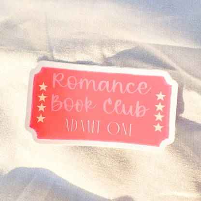 Romance Book Club Admit One Sticker