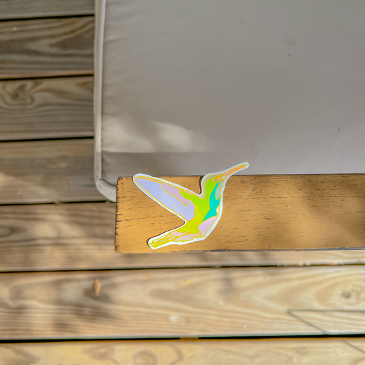 Stained Glass Hummingbird Sticker
