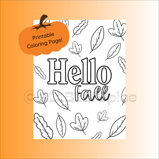 Hello Fall Coloring Page