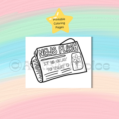 News Flash Newspaper Coloring Page