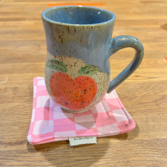 Pink Checkered Pillow Coaster