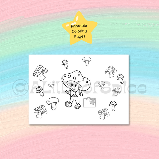 Mushroom Coloring Page