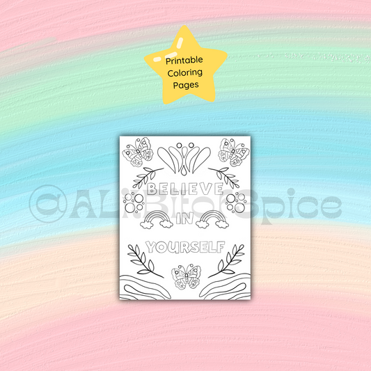 Believe in Yourself Coloring Page