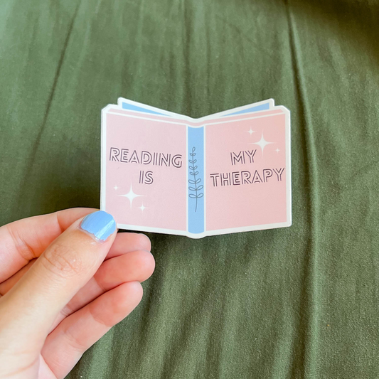 Reading Is My Therapy Sticker