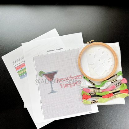 Strawberry Margarita Cross Stitch Kit