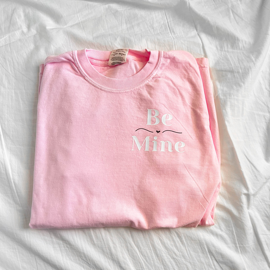 Valentine’s Day Be Mine Pink Long Sleeve T-Shirt Folded