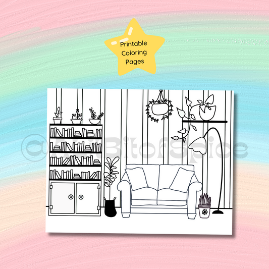 Cozy Hobby Room Coloring Page