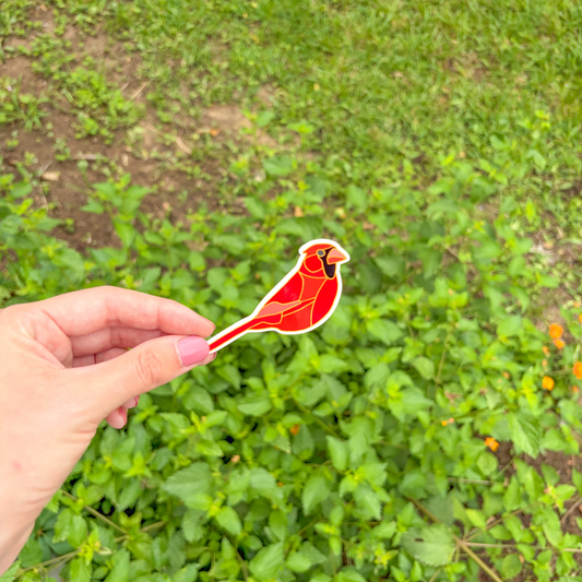 Stained-Glass Northern Cardinal Sticker