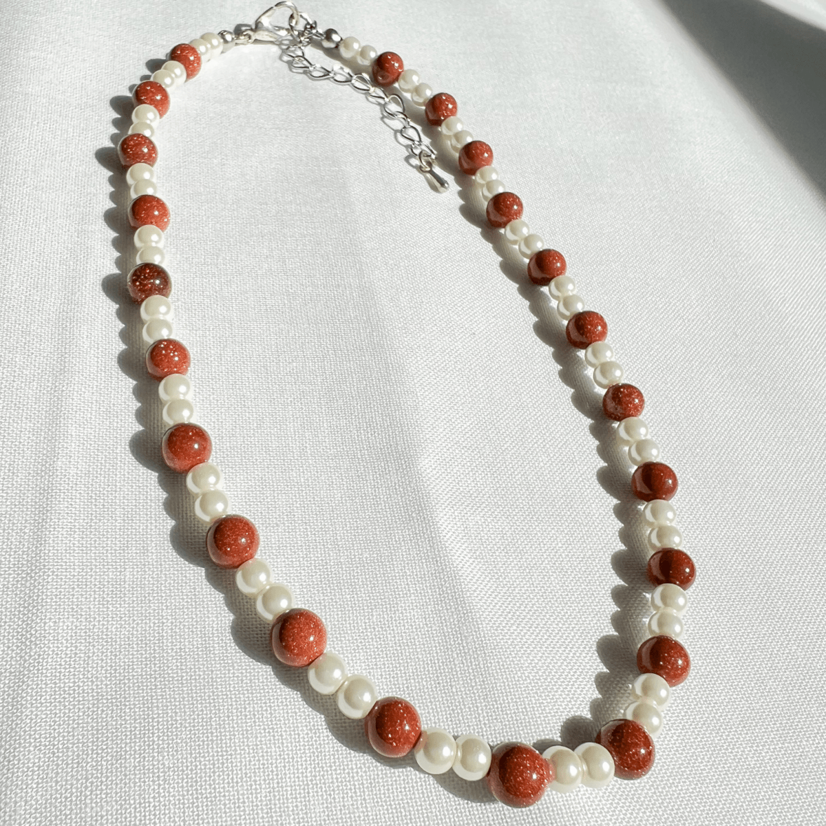 Brown Shimmer Beaded Necklace - ALilBitOfSpice