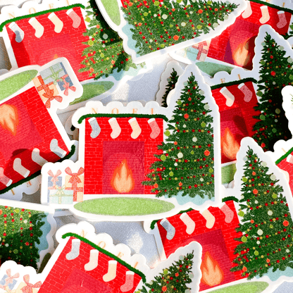 Cozy Christmas Fireplace Sticker - ALilBitOfSpice