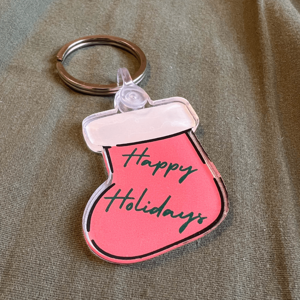 Happy Holidays Stocking Keychain - ALilBitOfSpice