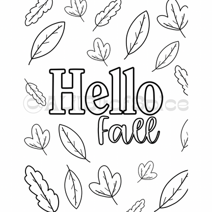 Hello Fall Coloring Page - ALilBitOfSpice