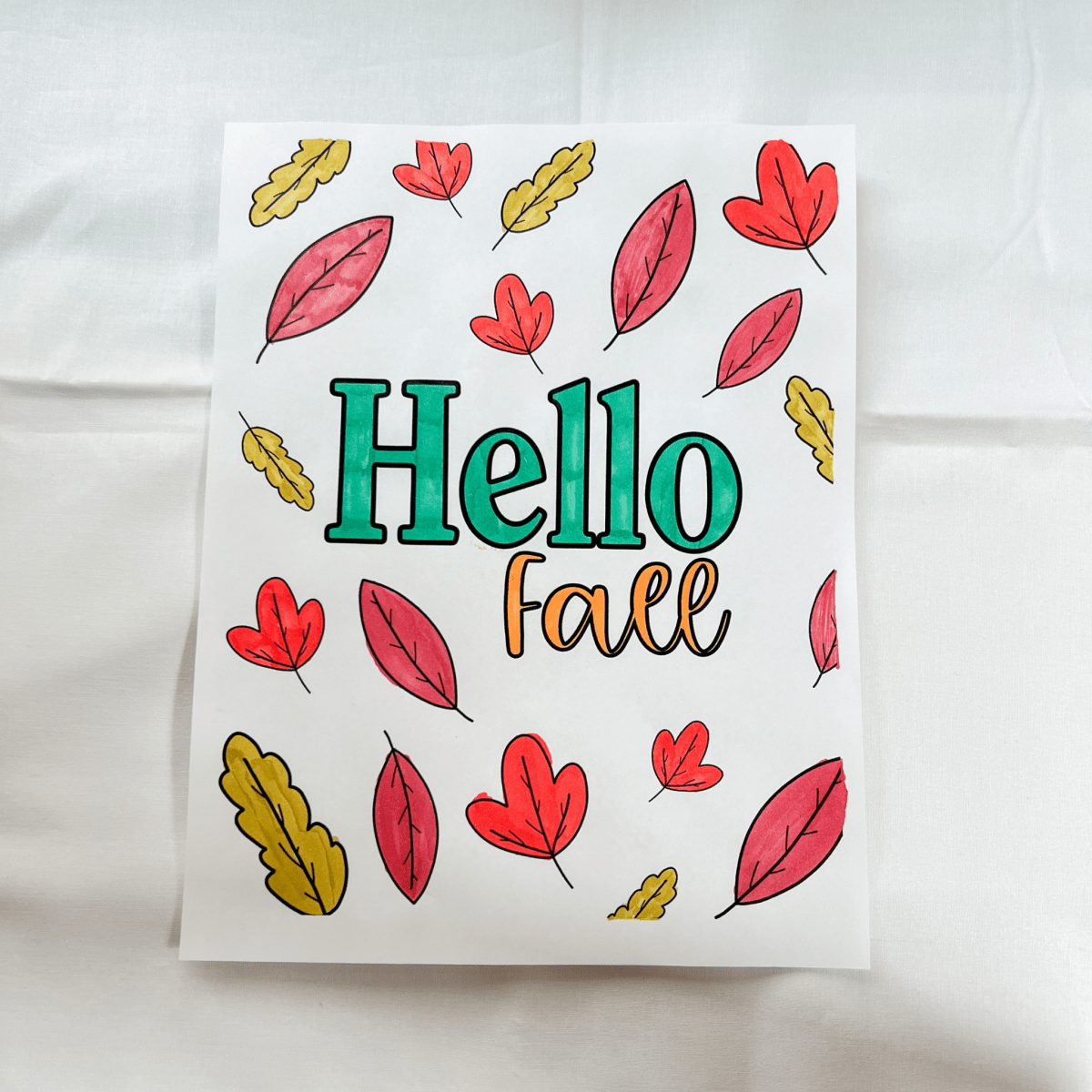 Hello Fall Coloring Page - ALilBitOfSpice