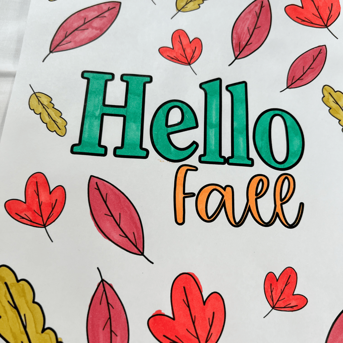 Hello Fall Coloring Page - ALilBitOfSpice