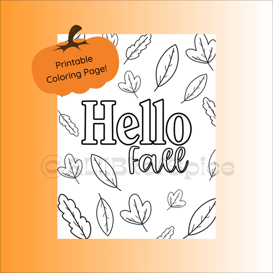 Hello Fall Coloring Page - ALilBitOfSpice