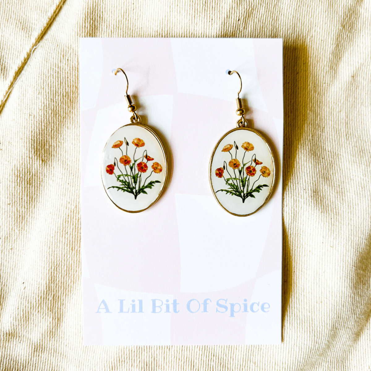 [OOPSIE] Painted Flower Earrings - Orange - ALilBitOfSpice