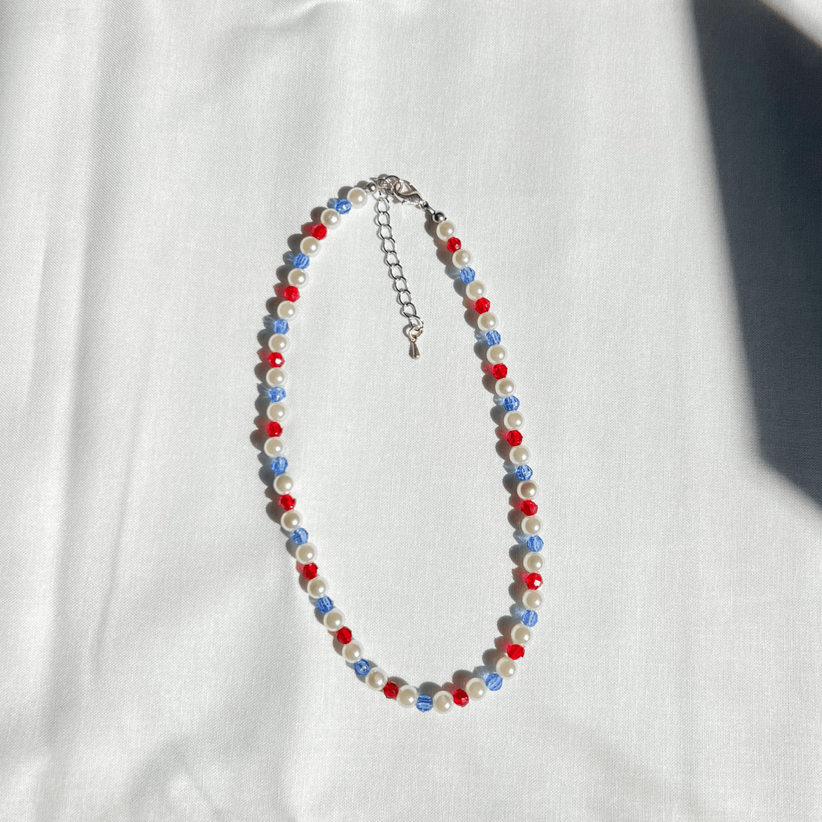 Red and Blue Beaded Necklace - ALilBitOfSpice