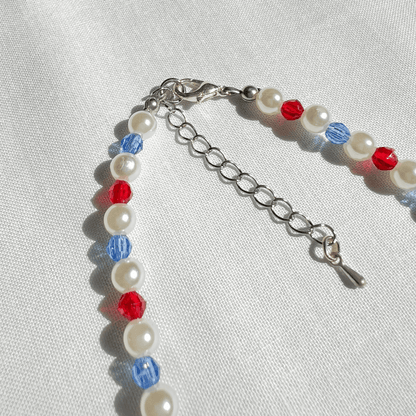 Red and Blue Beaded Necklace - ALilBitOfSpice