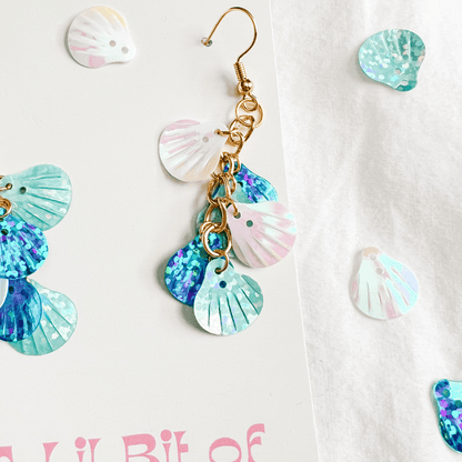 Sea Shell Sequin Earrings - ALilBitOfSpice