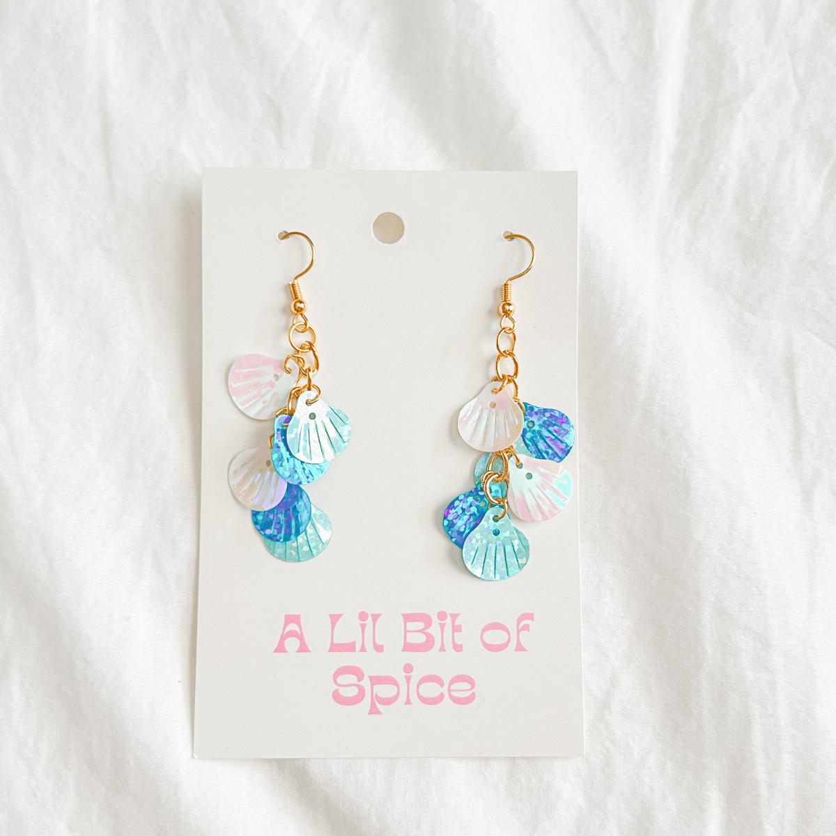 Sea Shell Sequin Earrings - ALilBitOfSpice