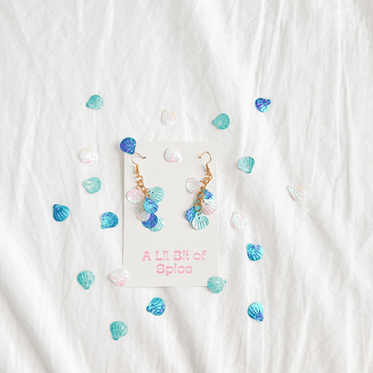 Sea Shell Sequin Earrings - ALilBitOfSpice