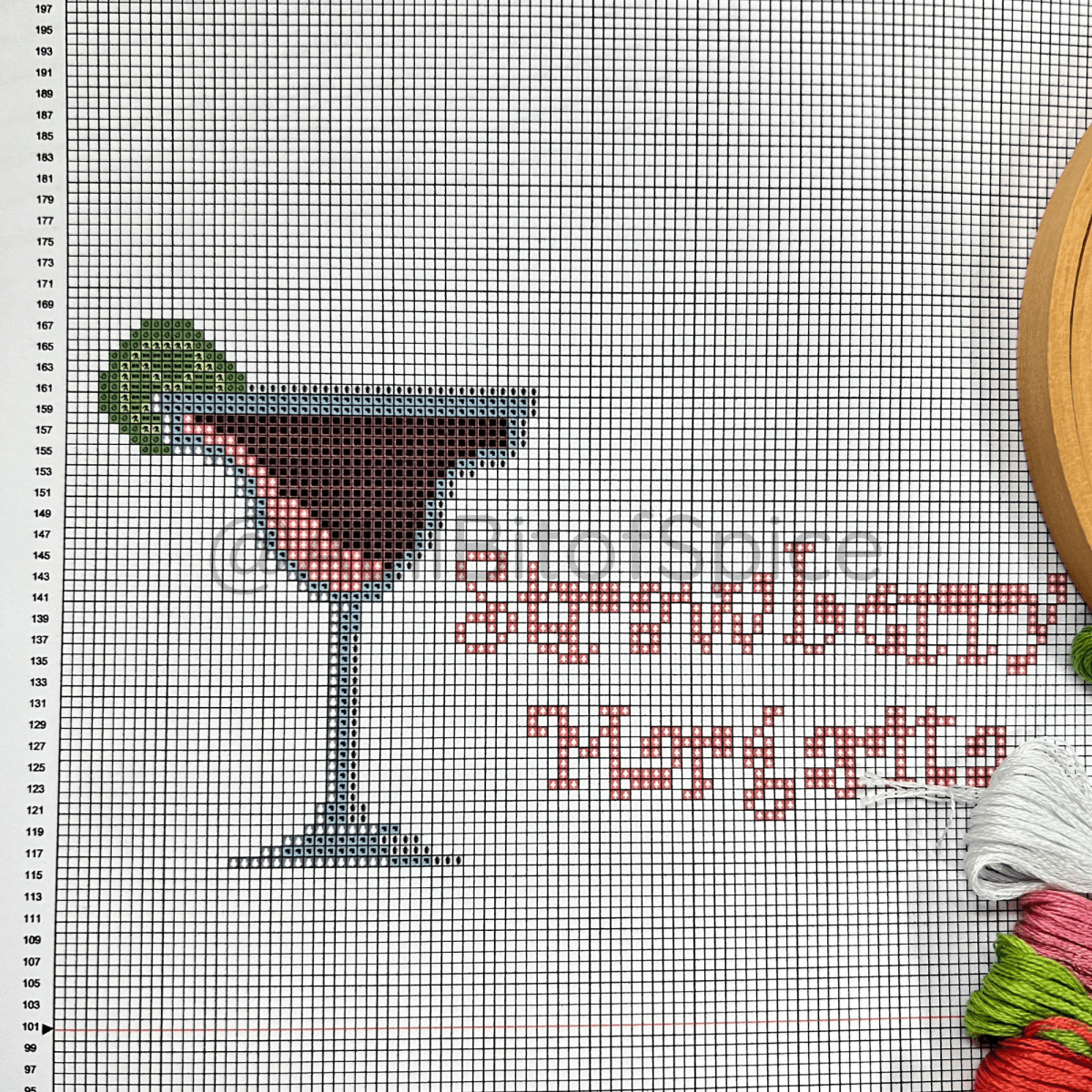 Strawberry Margarita Cross Stitch Kit - ALilBitOfSpice