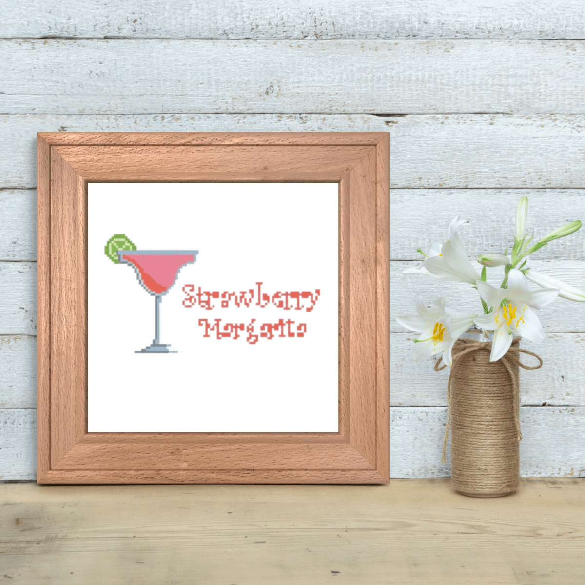 Strawberry Margarita Cross Stitch Kit - ALilBitOfSpice