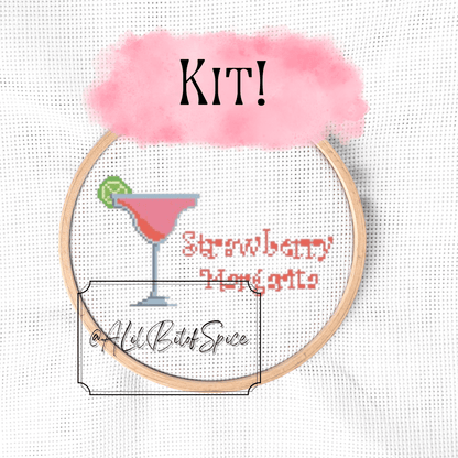 Strawberry Margarita Cross Stitch Kit - ALilBitOfSpice