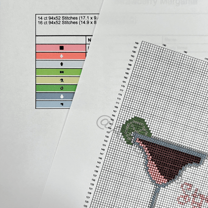 Strawberry Margarita Cross Stitch Kit - ALilBitOfSpice